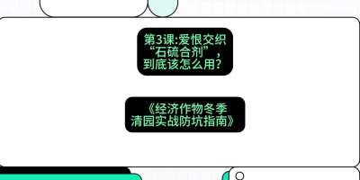 第3节：【核武药剂】爱恨交织的&ldquo;石硫合剂&rdquo;，到底该怎么用？，课程：《经济作物冬季清园&middot;实战防坑指南》#识农AI