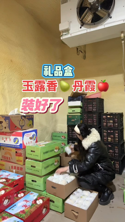 玉露香梨，丹霞苹果礼品盒