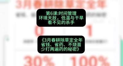 第6节：时间管理环境天敌，低温与干旱&mdash;&mdash;看不见的杀手，课程：《3月春耕除草定全年：省钱、省药、不烧苗、少打两遍药的秘密》